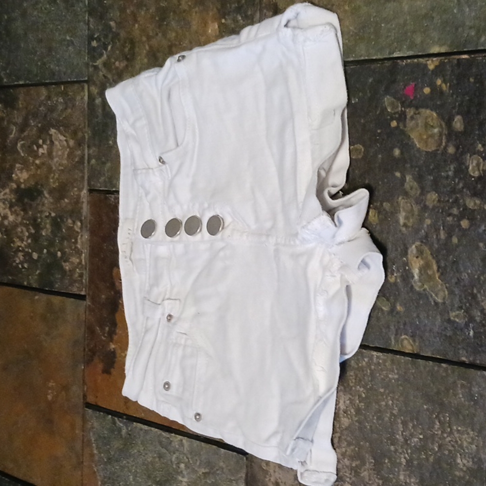 White Jean shorts